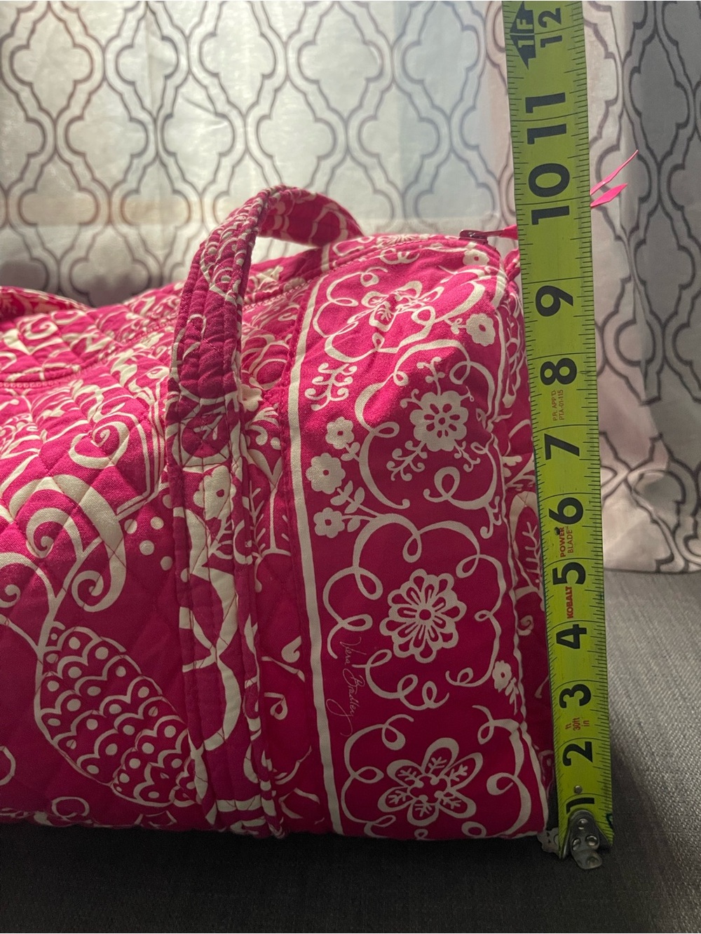 Vera Bradley Pink Quilted Small Duffel Bag with White Floral Print - Picture 7 of 8